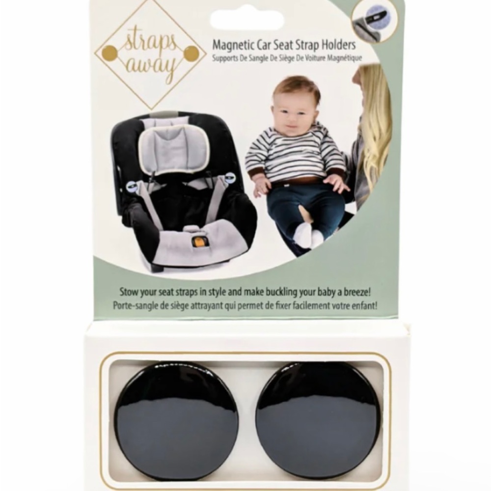 Straps Away Magnetic car seat straps holder BRAND NEW